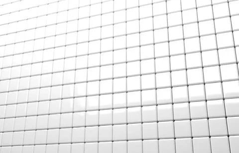 Abstract geometric shape of white cubes 3d render Stock Illustration