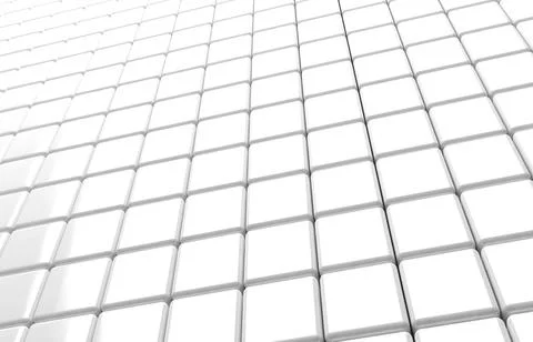 Abstract geometric shape of white cubes 3d render Stock Illustration