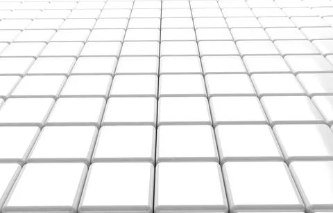 Abstract geometric shape of white cubes 3d render Stock Illustration