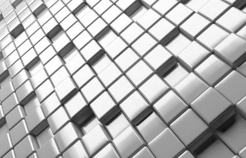 Abstract geometric shape of white cubes 3d render background Illustrazione stock