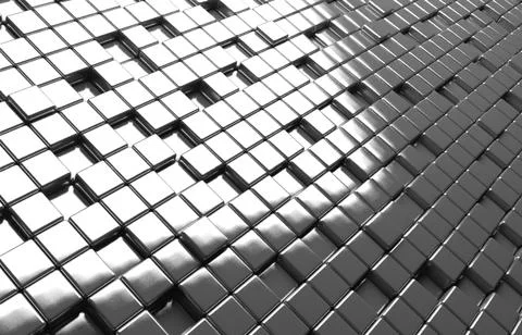 Abstract geometric shape of white cubes 3d render background Ilustración de archivo