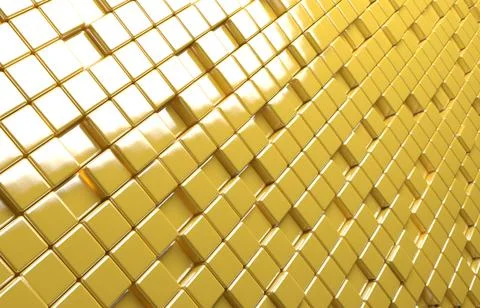 Abstract geometric shape of white cubes 3d render background Stock Illustration