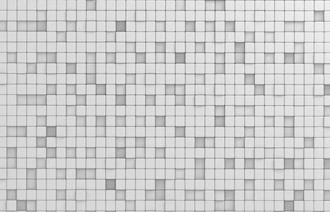 Abstract geometric shape of white cubes 3d render. Futuristic fashioned gloss Ilustración de archivo