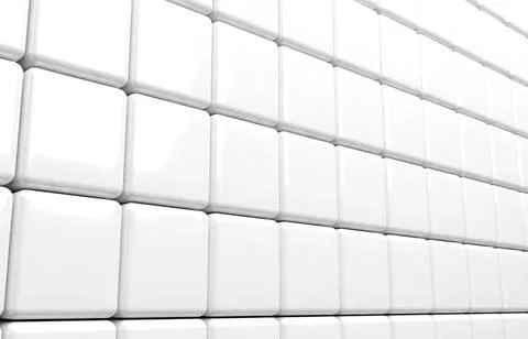 Abstract geometric shape of white cubes 3d render Stock Illustration