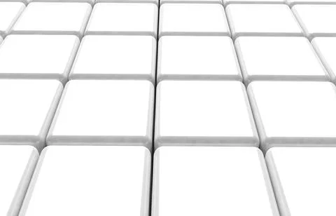 Abstract geometric shape of white cubes 3d render Stock Illustration