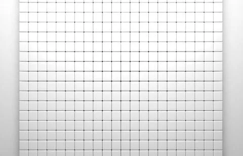 Abstract geometric shape of white cubes 3d render Stock Illustration