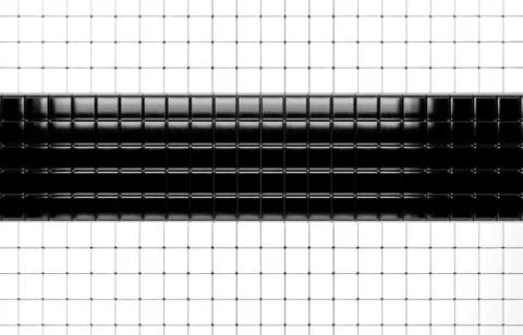 Abstract geometric shape of white cubes 3d render Stock Illustration