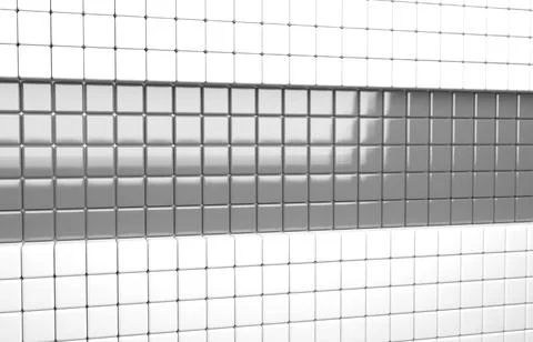 Abstract geometric shape of white cubes 3d render Stock Illustration