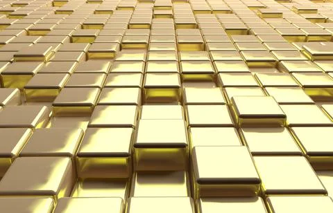 Abstract geometric shape of white cubes 3d render background Stock Illustration