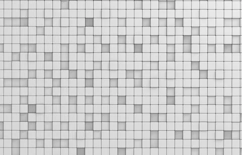 Abstract geometric shape of white cubes 3d render. Futuristic fashioned gloss Stock Illustration