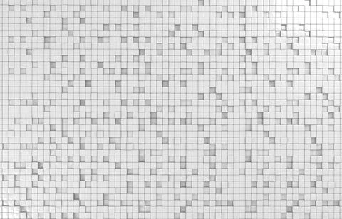 Abstract geometric shape of white cubes 3d render. Futuristic fashioned gloss Ilustración de archivo