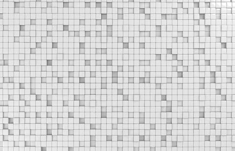 Abstract geometric shape of white cubes 3d render. Futuristic fashioned gloss Stock Illustration