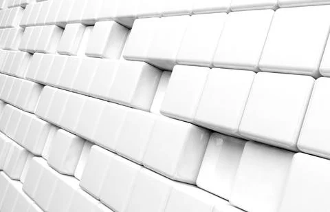 Abstract geometric shape of white cubes 3d render Ilustración de archivo