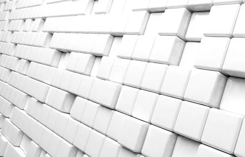 Abstract geometric shape of white cubes 3d render Ilustración de archivo