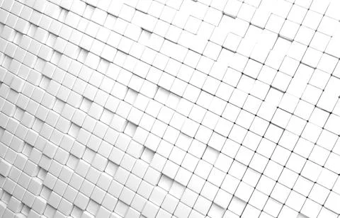 Abstract geometric shape of white cubes 3d render Illustrazione stock