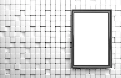 Abstract geometric shape of white cubes 3d render Ilustración de archivo