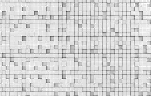 Abstract geometric shape of white cubes 3d render. Futuristic fashioned gloss Stock Illustration