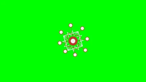 Abstract geometric shape with white nodes centered on a bright green backgrou Stock Footage 340266446
