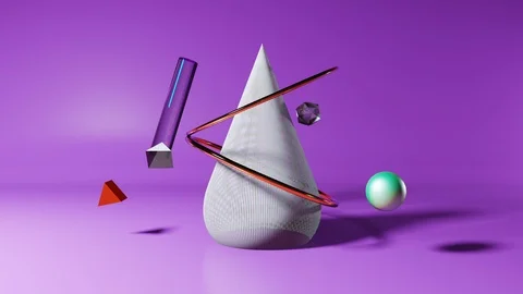 Abstract geometric shapes 3D animation. Creative seamless loop footage. Stock Footage 104480899