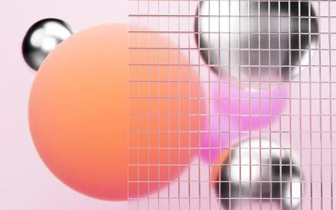 Abstract geometric shapes, abstract spheres, mobile phone wallpaper, deskto.. Stock Illustration
