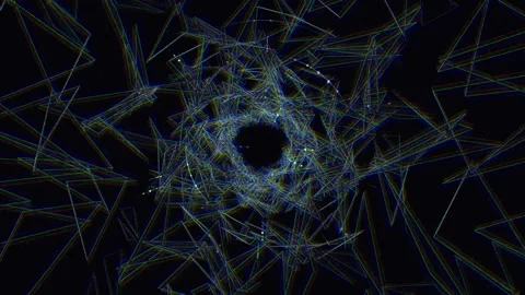 Abstract geometric shapes and bright lines create a Stock Footage 340017713