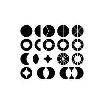 Abstract Geometric Shapes and Patterns Collection. Vector icon. Stock Illustration