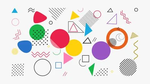 Abstract geometric shapes and patterns with abstract geometric patterns Stock Illustration