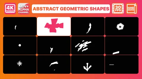 Abstract Geometric Shapes And Transitions Pack Stock Footage 130665126