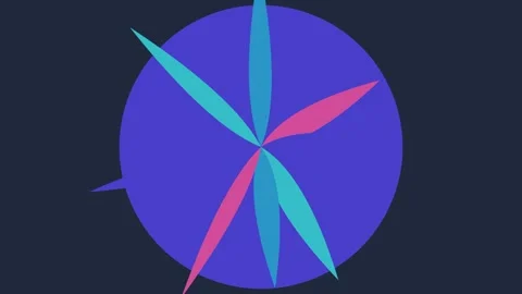 Abstract geometric shapes animate within a circular frame Video stock 326176350