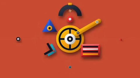 Abstract Geometric Shapes Animation with Whimsical Elements. Stock Footage 337116841