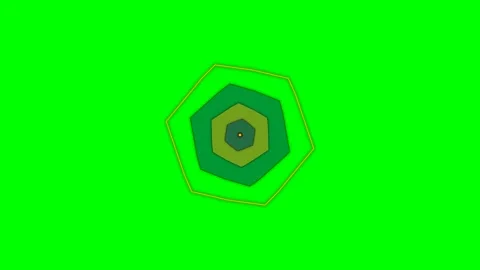 Abstract geometric shapes arranged in concentric layers on green background Stock Footage 340266005