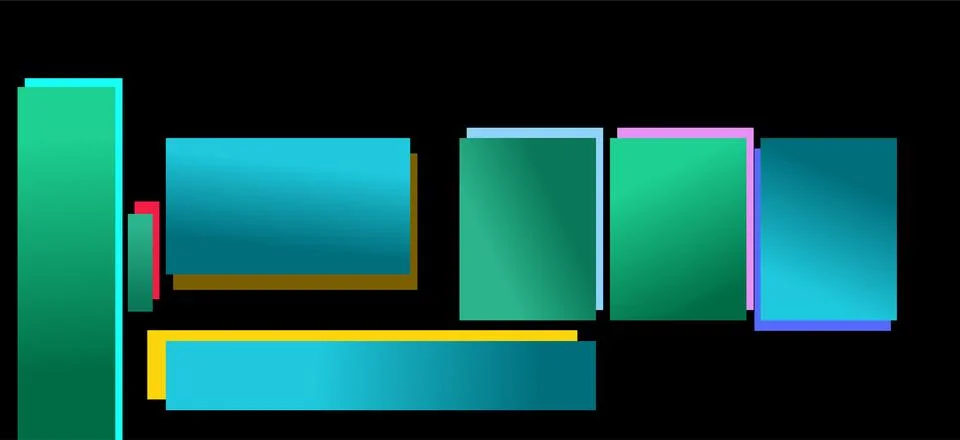 Abstract Geometric Shapes Background with Overlapping Colorful Rectangles a.. Illustrazione stock