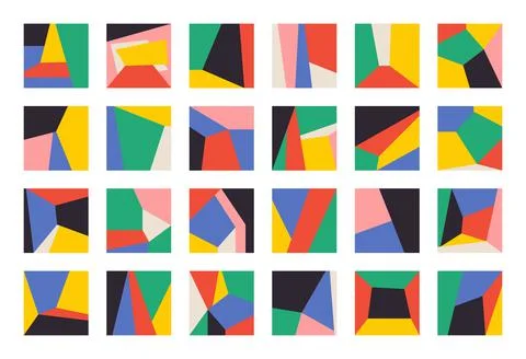 Abstract geometric shapes. Bauhaus geometry bold elements, primitive blocks Stock Illustration