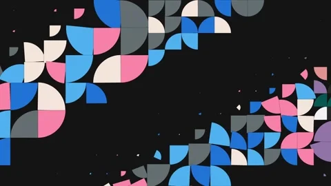 Abstract geometric shapes on black background.  Stock Footage 275500372