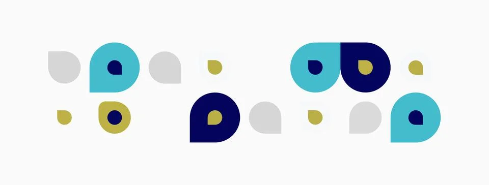 Abstract geometric shapes, circles, dots. Minimalist design, muted colors, Illustrazione stock