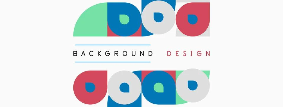 Abstract geometric shapes, circles, rectangles, colors. Background design wit Stock Illustration