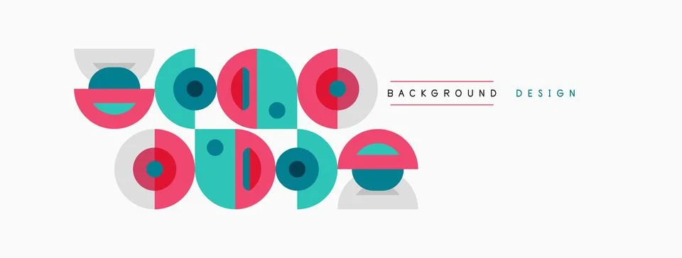 Abstract geometric shapes, circles, rectangles, overlapping. Minimalist desig イラスト素材