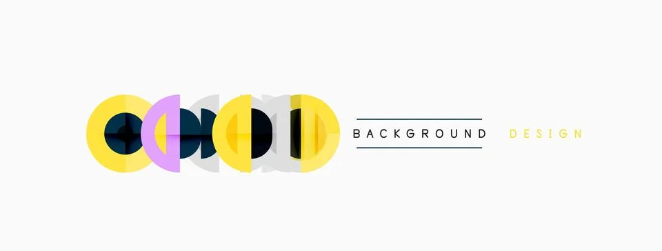 Abstract geometric shapes, circles, rectangles, lines. Minimalist design with Stockillustratie