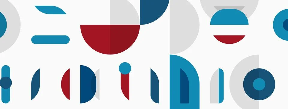 Abstract geometric shapes, circles, rectangles, overlapping forms. Blue, gray イラスト素材