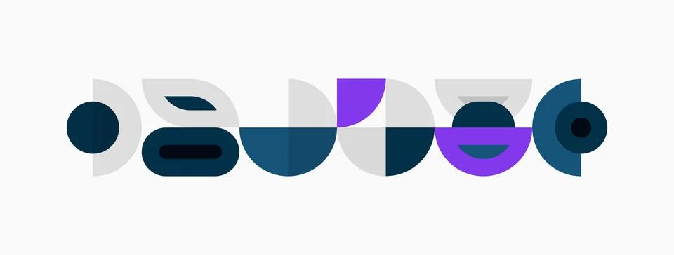 Abstract geometric shapes, circles, rectangles, overlapping forms. Minimalist Stockillustratie