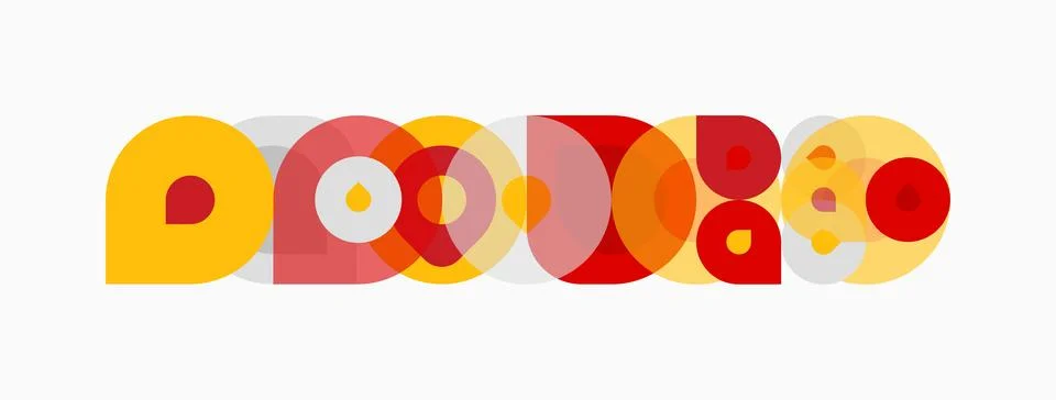 Abstract geometric shapes, circles, rectangles overlap. Warm color palette Illustrazione stock