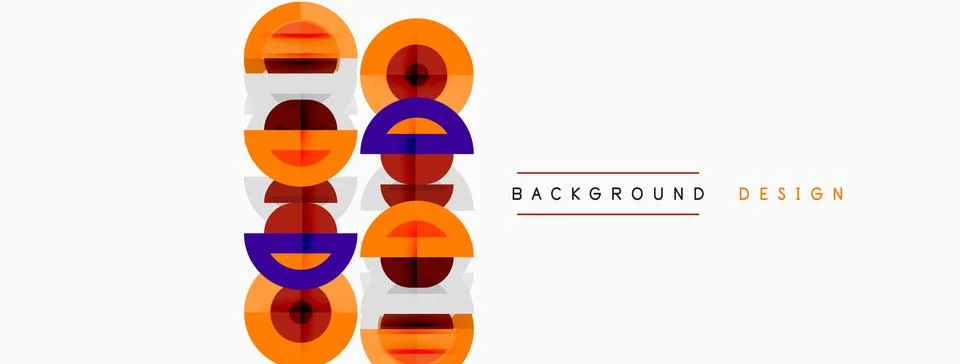 Abstract geometric shapes, circles, rectangles, vibrant colors. Minimalist Illustrazione stock