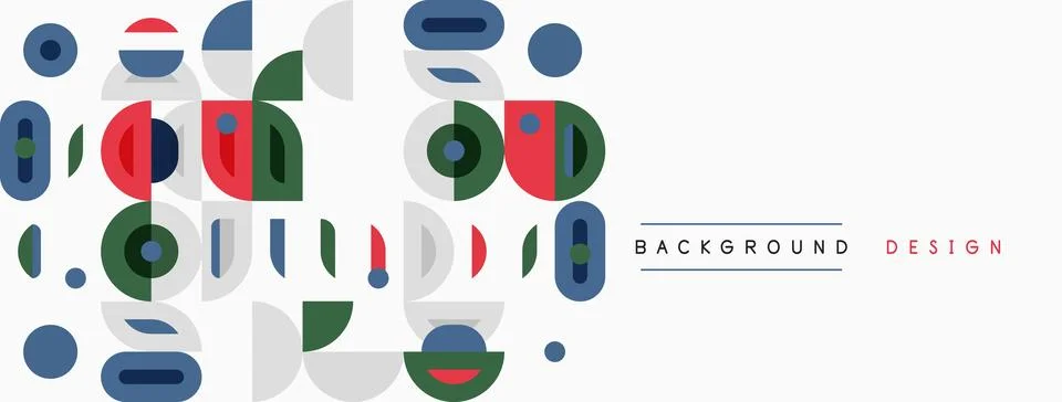 Abstract geometric shapes, circles, rectangles, lines. Minimalist design with イラスト素材