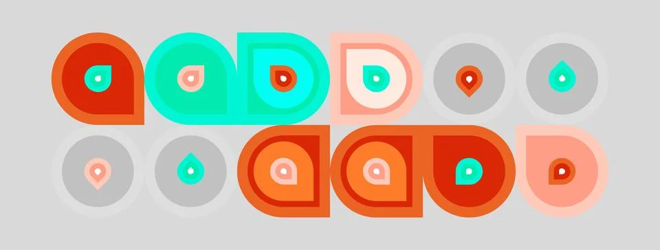 Abstract geometric shapes, circles, rectangles, varying colors. Minimalist イラスト素材
