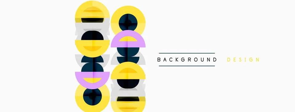 Abstract geometric shapes, circles, rectangles, lines. Minimalist design with イラスト素材