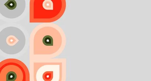 Abstract geometric shapes, circles, rectangles, muted colors. Minimalist desi Stock Illustration