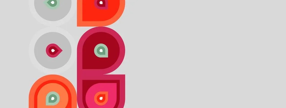 Abstract geometric shapes, circles, rectangles, vibrant colors. Minimalist 스톡 일러스트