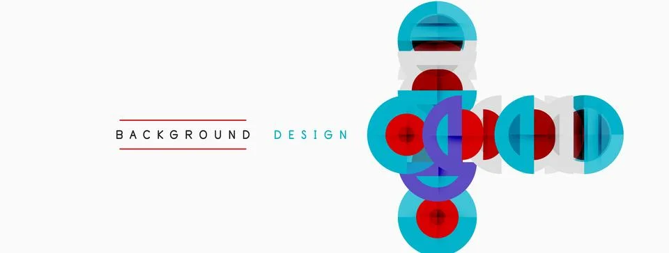 Abstract geometric shapes, circles, rectangles overlap. Modern design element Ilustración de archivo