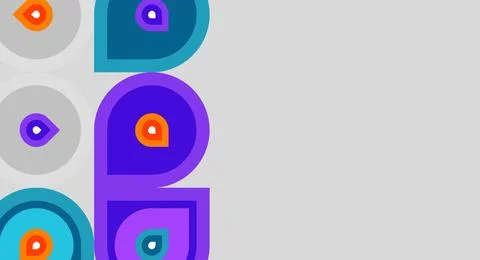 Abstract geometric shapes, circles, squares, vibrant colors. Modern design, Stock Illustration