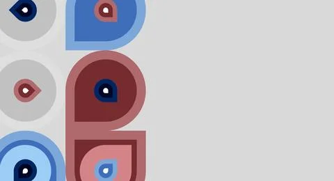 Abstract geometric shapes, circles, squares, pinks, blues. Minimalist design 스톡 일러스트